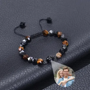 bracelet photo perle trois pierres bracelet personnalise