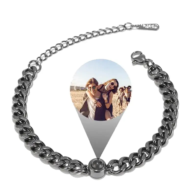 bracelet photo personnalise projection noir bracelet personnalise