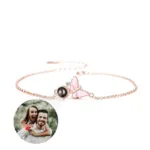 bracelet photo projection femme or rose bracelet personnalise 3