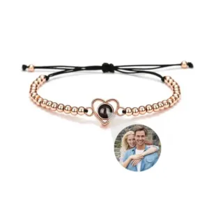 bracelet personnalisable femme photo or rose bracelet personnalise