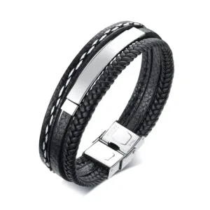 bracelet cuir homme personnalise argent 2 26adde64 635d 4aac 9ab6 fe690a658b79
