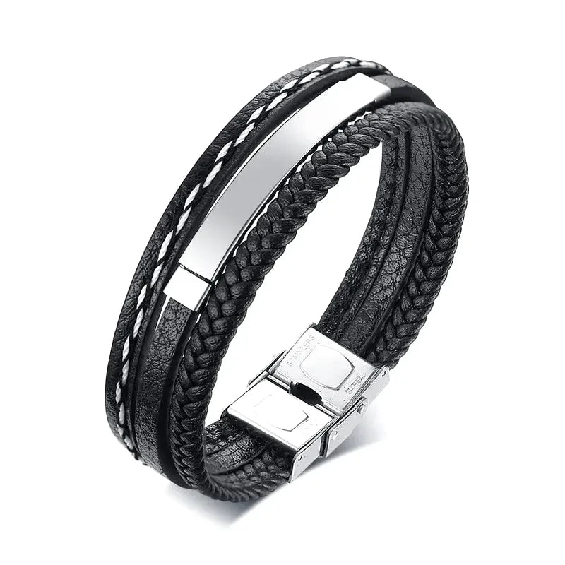 bracelet cuir homme personnalise argent 2 26adde64 635d 4aac 9ab6 fe690a658b79