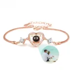bracelet photo dedans or rose bracelet personnalise 2