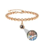 bracelet avec pendentif photo or rose bracelet personnalise 3