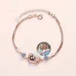 bracelet en coeur photo or rose bracelet personnalise 2