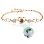 bracelet personnalise photo femme or rose