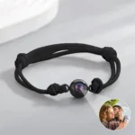 bracelet de projection photo personnalise noir