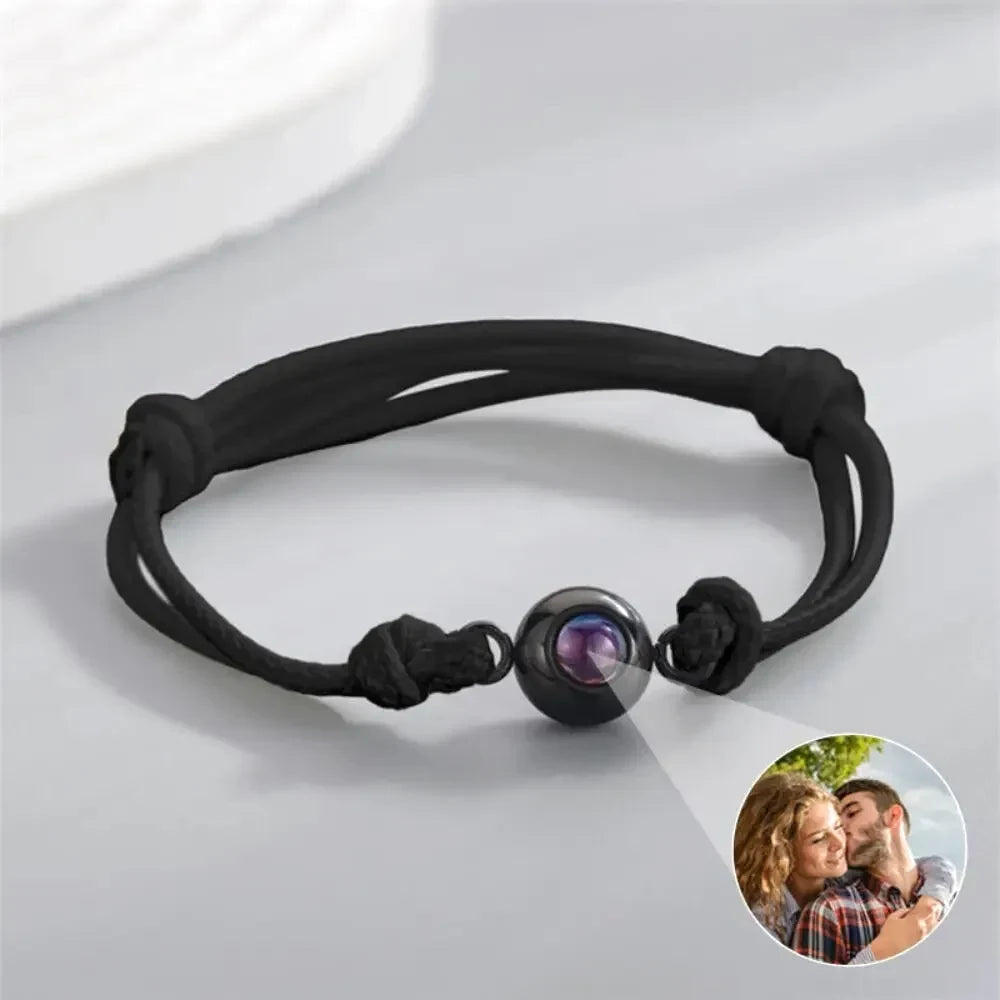 bracelet de projection photo personnalise noir
