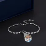 bracelet avec pierre et photo argent bracelet personnalise 4