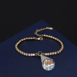 Bracelet avec Pierre et Photo Or
