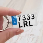 Der Schlüsselanhänger mit personalisierter Kennzeichen-Plakette - Image