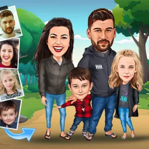 portrait famille personnalise 1 photo