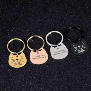 medaille chat gravee collier pour chat