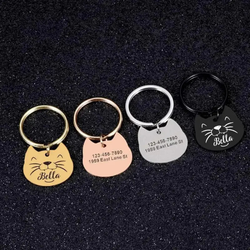 medaille chat gravee collier pour chat