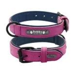 collier chien personnalise rose deux faces