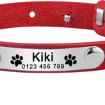 Halsband für personalisierbare Katze aus Leder - Image