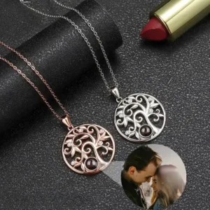 collier arbre de vie medaillon photo argent collier personnalise