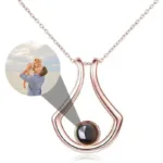 collier avec projection photo or rose collier personnalise 4