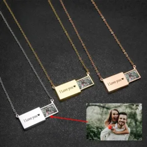 collier photo gravure or collier personnalise