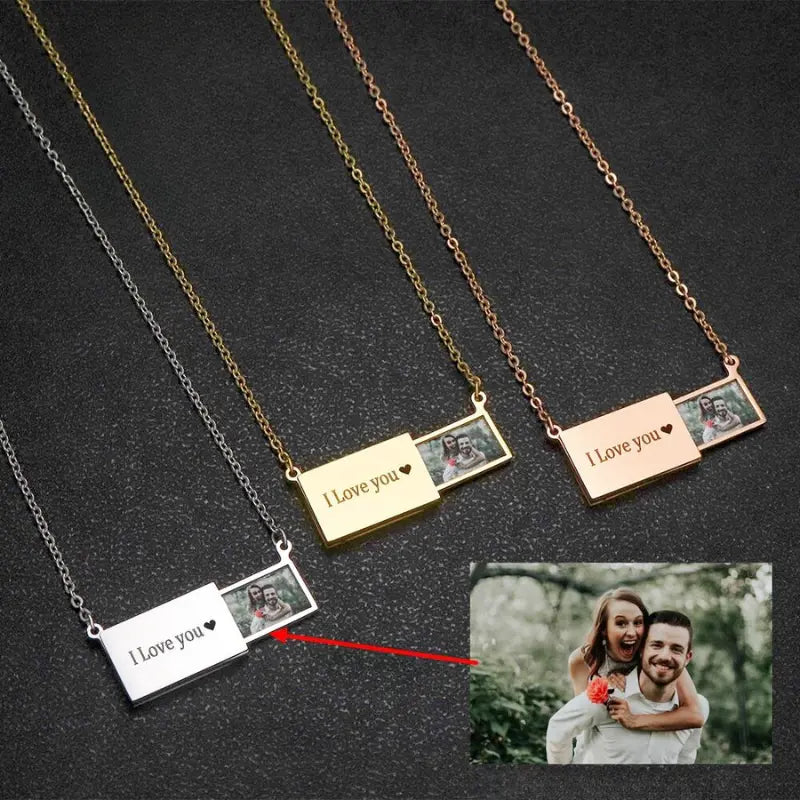 collier photo gravure or collier personnalise