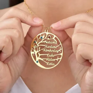 Collier arbre de vie prenom cou