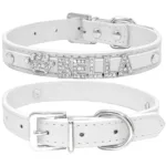collier chat strass personnalisable blanc
