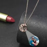 collier lune personnalisable or rose collier personnalise