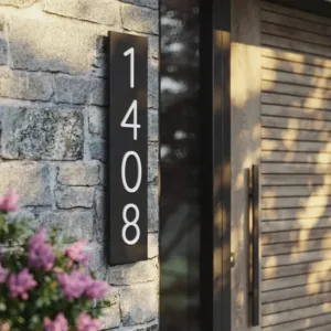 plaque chiffre de maison 1 noir vertical plaque de maison personnalisee