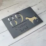 plaque chiffre maison chien or plaque de maison personnalisee 3