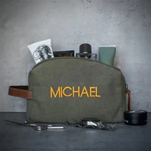 trousse de toilette personnalisable homme vert