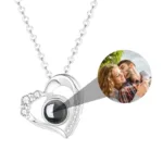 collier en coeur avec photo argent collier personnalise
