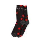 Chaussette Personnalise texte prenom noir rouge