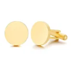 bouton manchette personnalise rond or