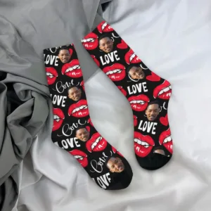 paire de chaussettes personnalisee saint valentin plat