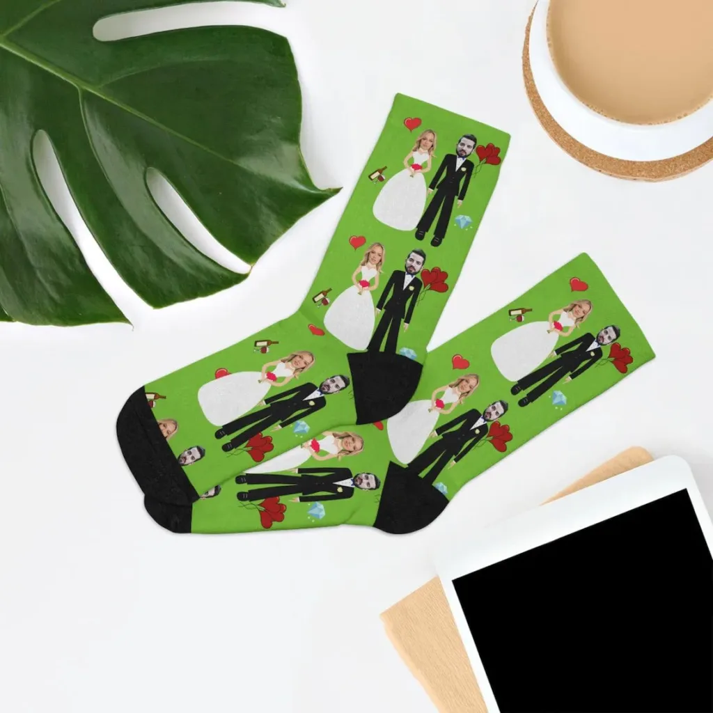 paire de chaussettes couple mariage expo 3
