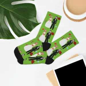 paire de chaussettes couple mariage expo 3
