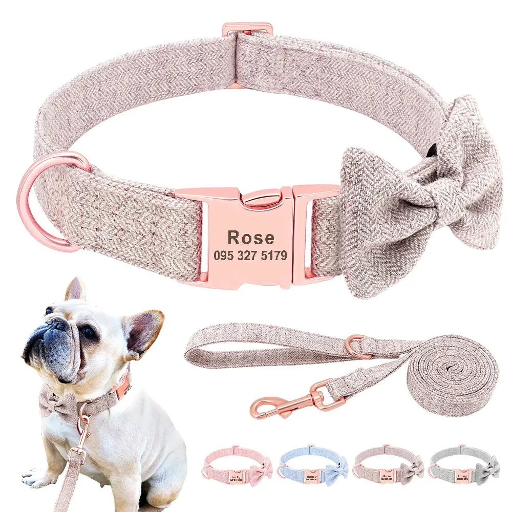 collier personnalisable chien avec laisse collier pour chien