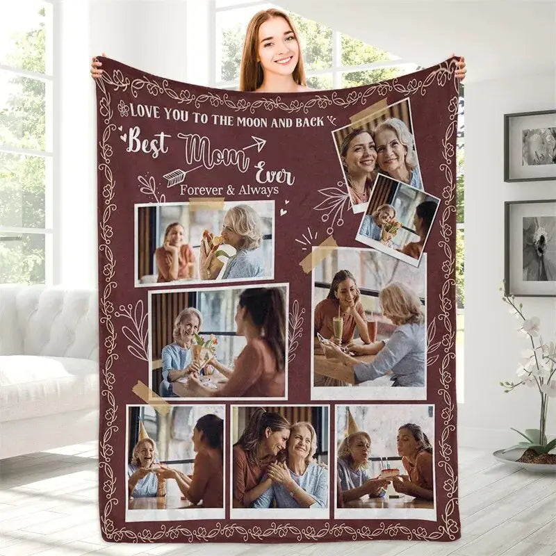 plaid personnalise maman