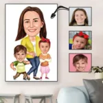 Illustration Famille Personnalisee 3 personnes