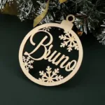 boule noel personnalisee prenom bois