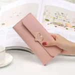 portefeuille personnalise femme rose clair