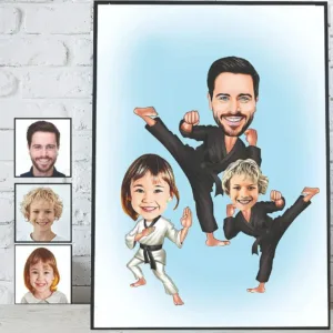 Tableau famille personnalise karate