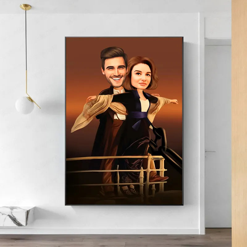 tableau couple personnalise titanic