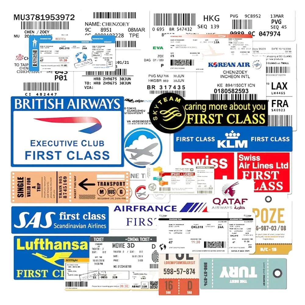 autocollants voyage 10 autocollants