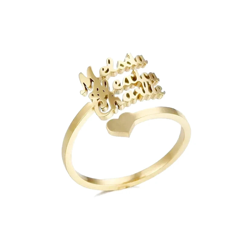 Bague 3 Prénoms Cœur