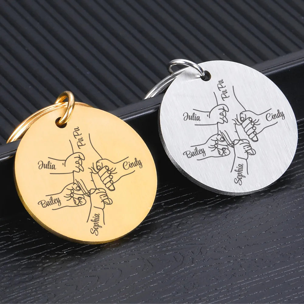 porte cles personnalise famille or