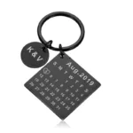 porte cles initiales carre noir porte cles 5