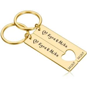 porte cles couple or