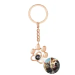 porte cle patte de chien personnalise or rose porte cles 3