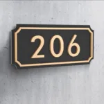 plaque de numero de porte arrondi or 20x9cm plaque de maison personnalisee 2